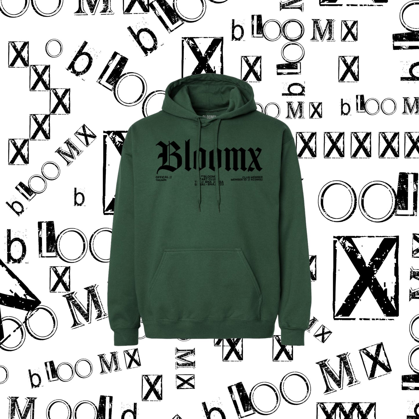 BLOOMX LOGO HOODIE-FOREST GREEN